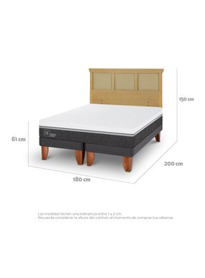 Imagen 2 del producto Cama Europea Ortopedic Advance King + Respaldo Torino Mostaza