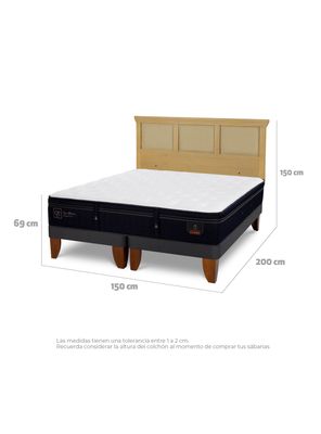 Imagen 2 del producto Cama Europea Súper Premium 2 Plazas Base Dividida + Respaldo Torino Mostaza
