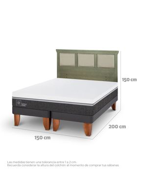 Imagen 2 del producto Cama Europea Ortopedic Advance 2 Plazas Base Dividida + Respaldo Torino Olivo