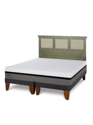 Cama Europea Balance King + Respaldo Torino Olivo