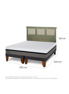 Imagen 2 del producto Cama Europea Balance King + Respaldo Torino Olivo