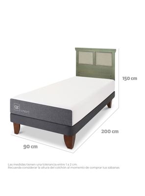 Imagen 2 del producto Cama Europea Smart 1 Plaza + Respaldo Torino Olivo