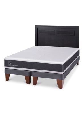 Cama Europea Ortopedic King + Respaldo Milán Negro