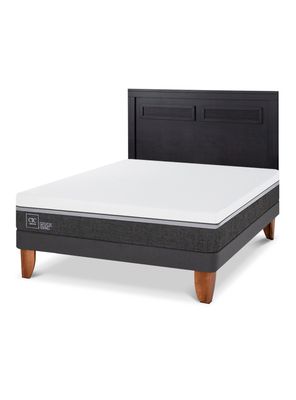 Imagen 1 del producto Cama Europea Ortopedic Advance 2 Plazas + Respaldo Milán Negro