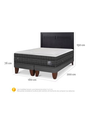 Imagen 2 del producto Cama Europea Lux King + Respaldo Milán Negro