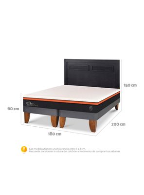 Imagen 2 del producto Cama Europea Bee Comfort King + Respaldo Milán Negro