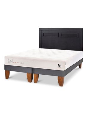 Cama Europea Cocopedic King + Respaldo Milán Negro