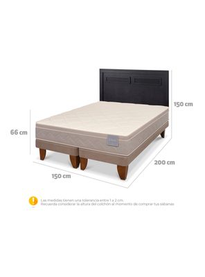 Imagen 2 del producto Cama Europea Rilassati 2 Plazas Base Dividida + Respaldo Milán Negro