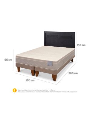 Imagen 2 del producto Cama Europea Rilassati King + Respaldo Milán Negro
