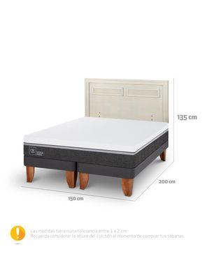 Imagen 2 del producto Cama Europea Ortopedic Advance 2 Plazas Base Dividida + Respaldo Milán Alpino