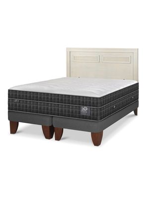 Cama Europea Lux 2 Plazas Base Dividida + Respaldo Milán Alpino
