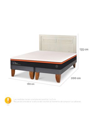 Imagen 2 del producto Cama Europea Bee Comfort King + Respaldo Milán Alpino