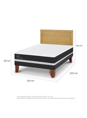 Imagen 2 del producto Cama Europea Ortopedic 2 Plazas + Respaldo Milán Mostaza