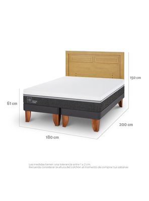 Imagen 2 del producto Cama Europea Ortopedic Advance King + Respaldo Milán Mostaza