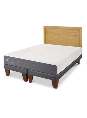 Cama Europea Balance King + Respaldo Milán Mostaza