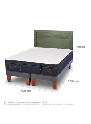 Imagen 2 del producto Cama Europea Grand Premium 2 Plazas Base Dividida + Respaldo Milán Olivo