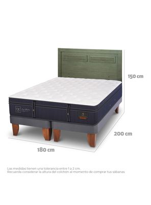 Imagen 2 del producto Cama Europea Grand Premium King + Respaldo Milán Olivo