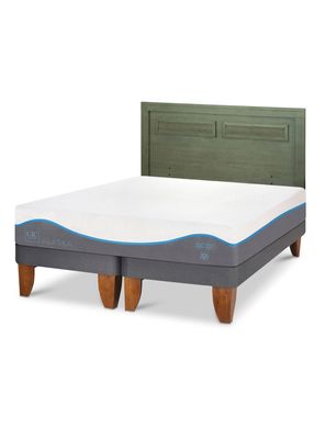 Cama Europea Alaska King + Respaldo Milan Olivo