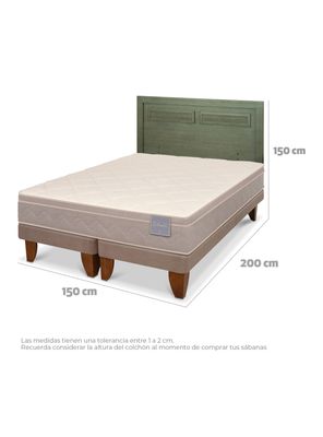 Imagen 2 del producto Cama Europea Rilassati 2 Plazas Base Dividida + Respaldo Milán Olivo