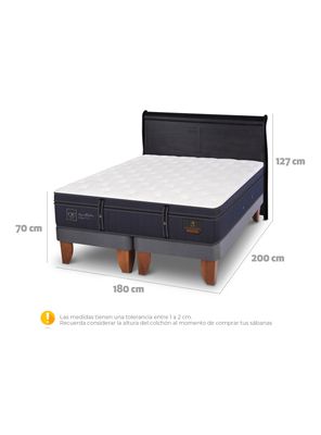 Imagen 2 del producto Cama Europea Grand Premium King + Respaldo Miro Negro