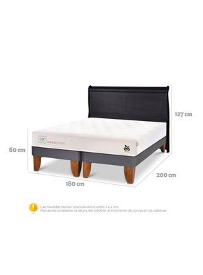 Imagen 2 del producto Cama Europea Cocopedic King + Respaldo Miro Negro