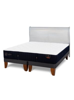 Cama Europea Premium 2 Plazas Base Dividida + Respaldo Miro Alpino