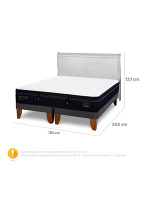 Imagen 2 del producto Cama Europea Super Premium King + Respaldo Miro Alpino