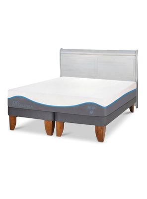 Cama Europea Alaska 2 Plazas Base Dividida + Respaldo Miro Alpino