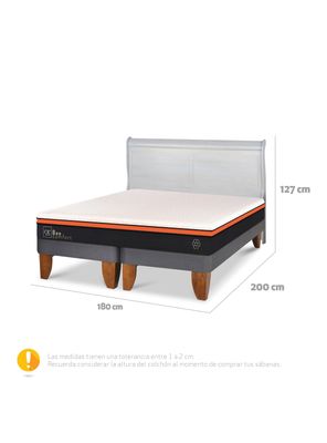 Imagen 2 del producto Cama Europea Bee Comfort King + Respaldo Miro Alpino