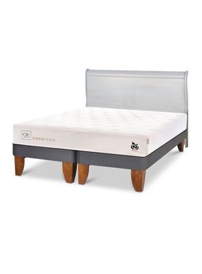 Cama Europea Cocopedic 2 Plazas Base Dividida + Respaldo Miro Alpino