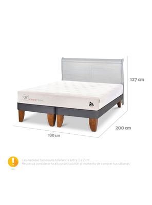 Imagen 2 del producto Cama Europea Cocopedic King + Respaldo Miro Alpino