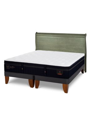 Cama Europea Super Premium King + Respaldo Miro Olivo