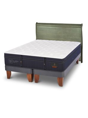 Cama Europea Grand Premium King + Respaldo Miro Olivo