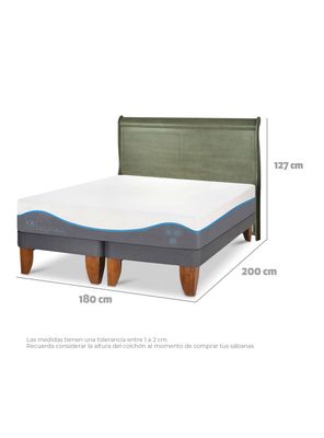 Imagen 2 del producto Cama Europea Alaska King + Respaldo Miro Olivo