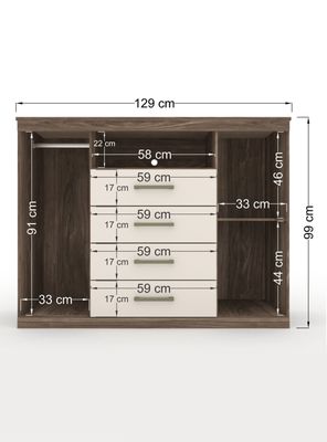 Imagen 2 del producto Cómoda Master 2 Puertas 4 Cajones