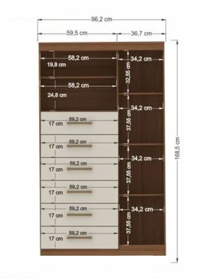 Imagen 2 del producto Cómoda Maraba 7 Cajones 1 Puerta Jatoba Arena