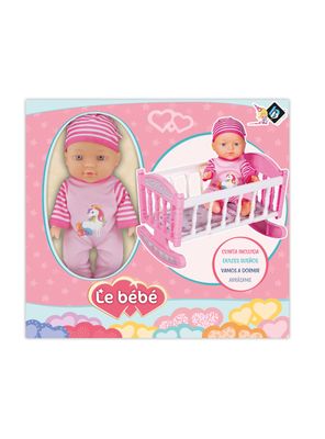 Imagen 2 del producto Mueñca de Cuerpo Duro 28 cm + Cunita