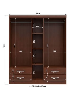 Imagen 2 del producto Clóset Antonia 5 Puertas 4 Cajones