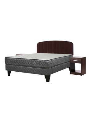 Cama Europea Apolo Black 2 Plazas + Set Muebles Asturias