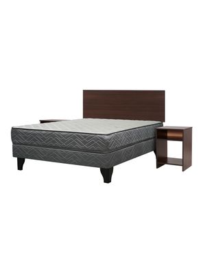 Cama Europea Apolo Black Full + Set Muebles Castilla