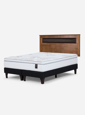 Cama Europea Art 4 Base Dividida 2 Plazas + Respaldo