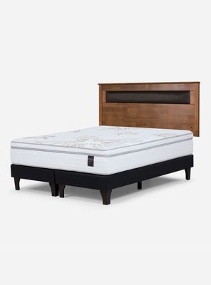 Cama Europea Art 4 King + Respaldo Ferrara