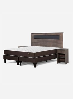Cama Europea Ergo T 2 Plazas Base Dividida + Set de Muebles Ferrara