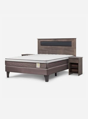 Cama Europea New Style 4 Plus Base Dividida 2 Plazas + Set Muebles