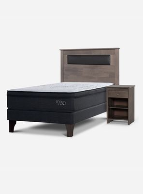 Cama Europea Tempo 1.5 Plazas + Set Muebles Ferrara