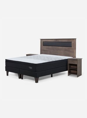 Imagen 1 del producto Cama Europea Tempo 2 Plazas Base Dividida + Set de Muebles Ferrara