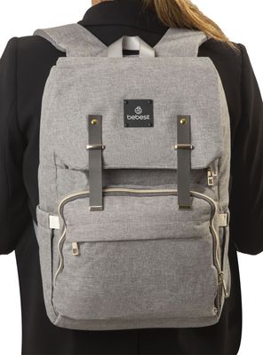 Mochila Maternal Pañalera Gris Bebesit