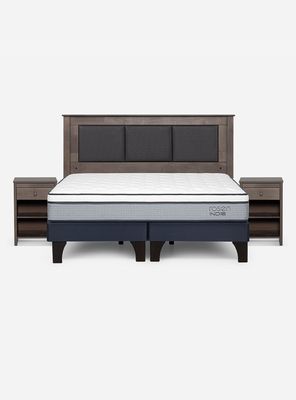 Imagen 2 del producto Cama Europea Indie 2 Plazas Base Dividida + Respaldo + Veladores