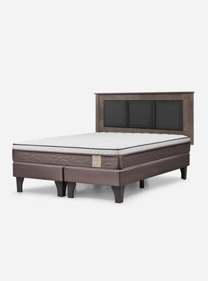 Cama Europea New style 4 plus 2 Plazas Base Dividida + Respaldo