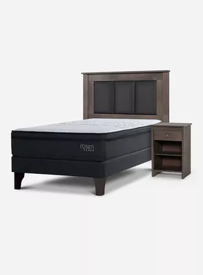 Cama Europea Tempo 1.5 Plazas + Set Muebles Rachel